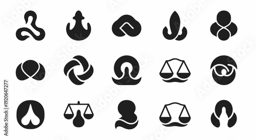 Abstract logo collection. Geometric shapes, vector icons