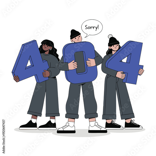 404 Error Page Not Found Vector Illustration, Flat Design Concept for Website UI
