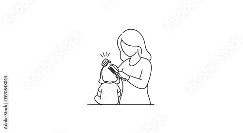 Woman taking selfie with dog in a simple line art style.