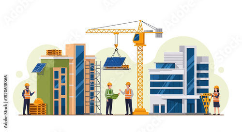 Construction Site with Crane and Buildings 1.