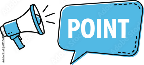 Megaphone with speech bubble announcing key message