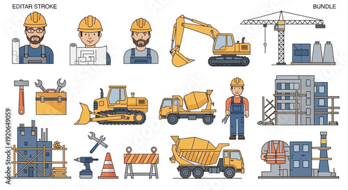 Construction Workers and Heavy Machinery Equipment 9.