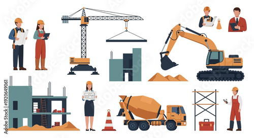 Construction Workers and Heavy Machinery Equipment 10.