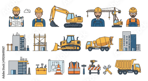 Construction Workers and Heavy Machinery Equipment 12.