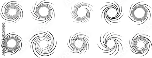 Abstract black swirl shapes collection