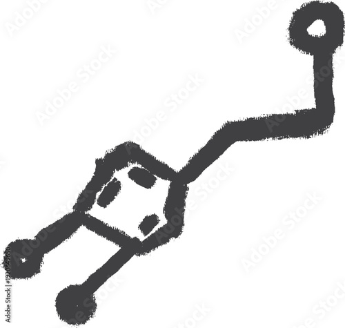 hand-drawn abstract dopamine hormone vector
