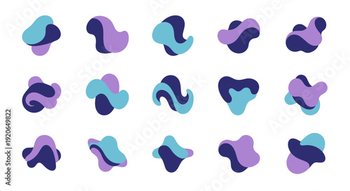 Abstract fluid shapes, trendy graphic elements