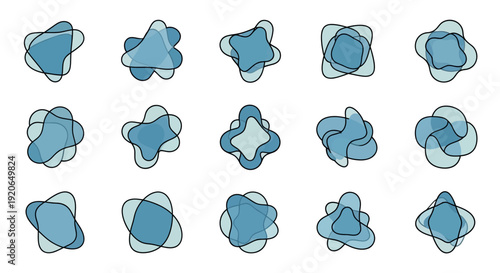 Abstract fluid shapes, organic blobs set, modern graphic elements