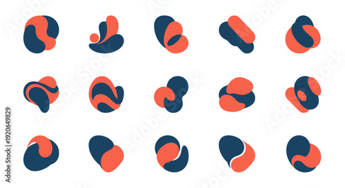 Abstract fluid shapes. Modern graphic elements set.