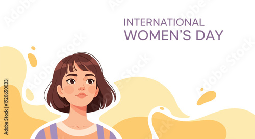 Illustration celebrating international women s day with a portrait of a woman
