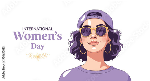 A stylish woman wearing sunglasses celebrates international women s day