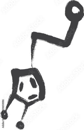 hand-drawn abstract dopamine hormone vector