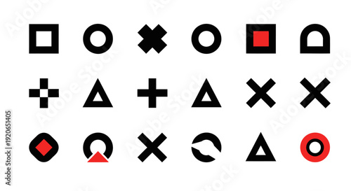 Abstract geometric shapes set, modern design elements