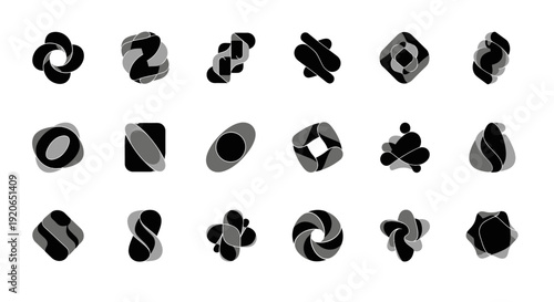 Abstract geometric shapes set, modern design elements
