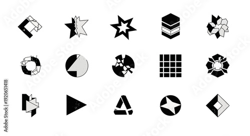 Abstract geometric shapes set, modern design elements