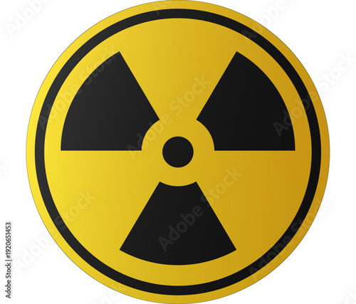 Radioactive Hazard Symbol Vector Icon Yellow and Black Radiation Warning Sign