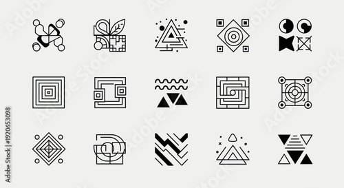 Abstract Geometric Shapes Set. Minimalist Design