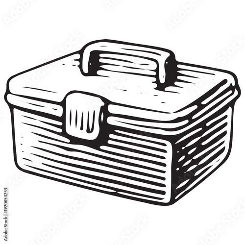 Portable Camping Toolbox Storage Case Illustration