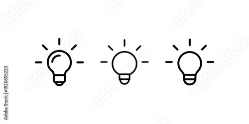 Illuminated light bulb icon, symbolizing idea, innovation, solution, creativity, inspiration, electricity, and problem-solving concepts