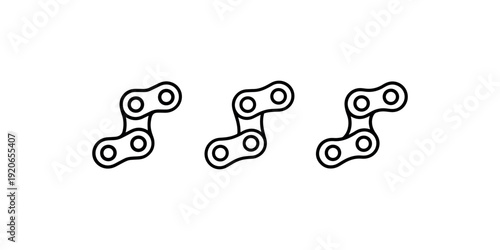 Chain vector icon set, metallic chain symbol, connection sign, strong link, security, industrial element, bike chain, teamwork concept, strength
