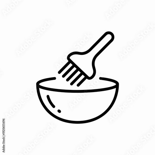 A simple illustration of a fork stirring a bowl of food isolated on white background, Vector, illustration