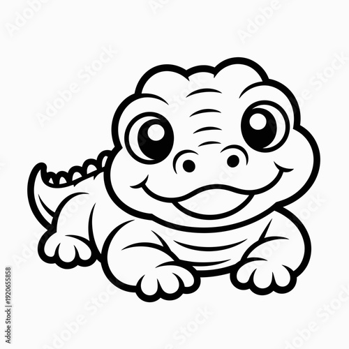 A playful cartoon turtle with a cheerful expression and relaxed posture isolated on white background, Vector, illustration