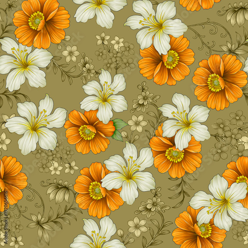 seamless pattern with flowers