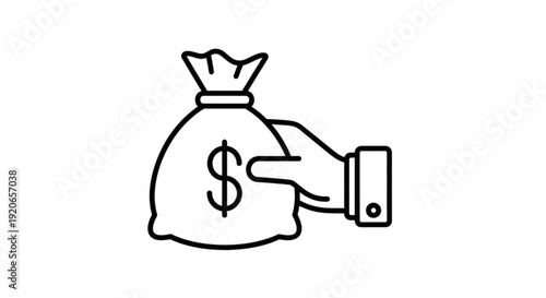 Hand holding money bag with dollar sign symbolizing finance wealth and investment for business and economy concepts