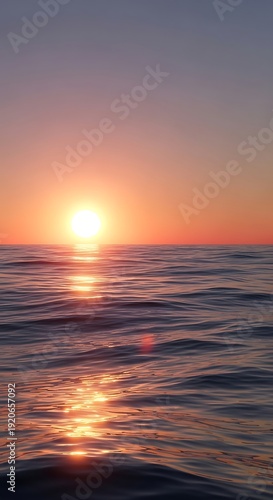 Wallpaper Mural Serene Ocean Sunset Landscape with Waves. Torontodigital.ca