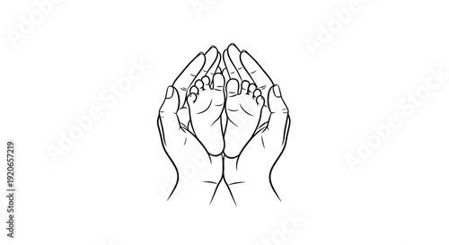 Hands clasped together in prayer or meditation gesture.