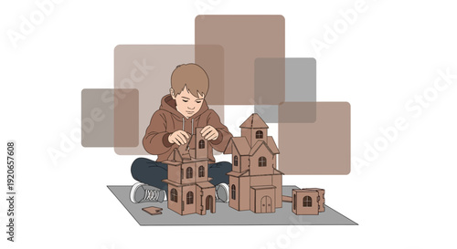 A Boy Constructs a Fortified Structure, Building Imaginative Worlds Through Play