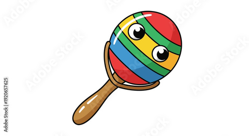 Cute cartoon maraca with happy face