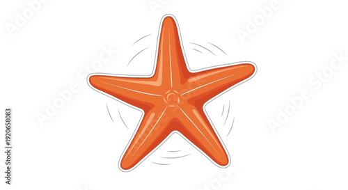 A bright orange starfish spins in the water.
