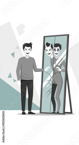 Dualistic Human Nature: Exploring Inner Conflicts and The Masks of Deception in The Mirror