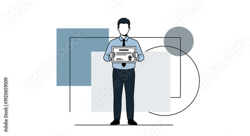 A Person Holding a Certificate: Achievement, Recognition, and Success in Modern Illustration