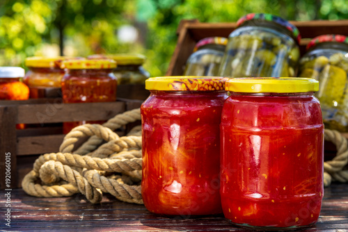 Canned tomato. Homemade canned tomatoes