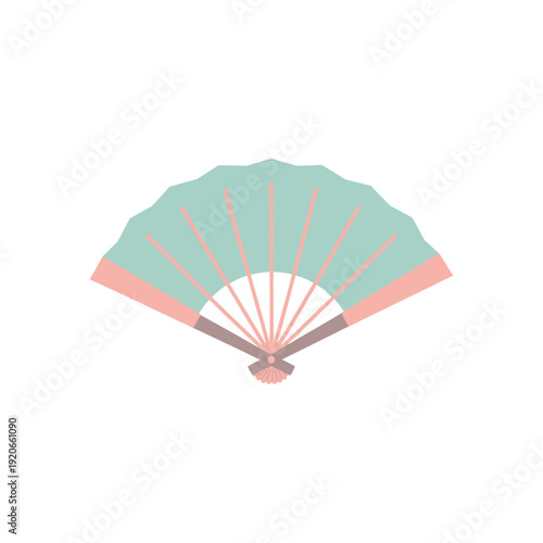 Elegant Traditional Handheld Folding Fan with Soft Colors
