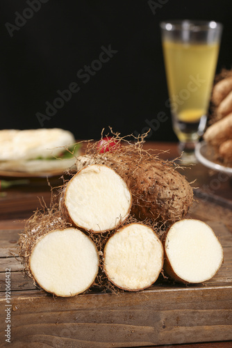 Принти на полотні Freshly Dug Taro Root from Guangdong Farms Sweet Traditional Asian Vegetable Ing