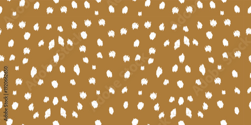 Modern Fawn Print Seamless Vector Pattern Featuring Dense Bambi Style Deer Spots on Warm Brown Background, Trendy Animal Texture for Fabric and Decor