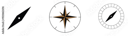 Compass icon,Set of Compass Icon Vectors,Compass icon clip art and line art vector symbols, East, West, North and South.Navigation, Direction and Travel Symbol Pack,Compass logo.