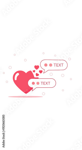 Expressive Love Conversations: Animated Hearts and Speech Bubbles Communicating Affection and Joy