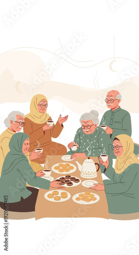 Generations Gather For Cozy Tea Time Together Celebrating Family Bonds