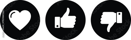 Social media reaction icons for like and dislike