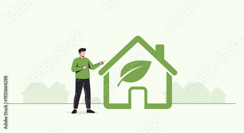 Green Home Initiative Presentation With Eco-Friendly House Icon