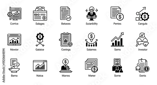 Business and Finance Icons Set, Investment Concept