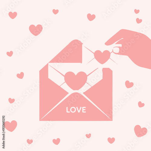 Heartfelt Epistle: Sending Love and Affection Through a Delicate Envelope with Crimson Elements