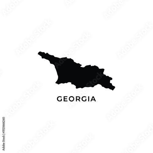 Georgia country map silhouette black and white vector illustration isolated on white background