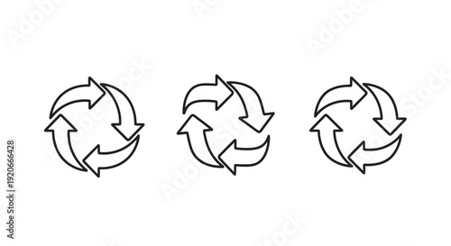 Recycle symbol vector icon set. Recycling concept