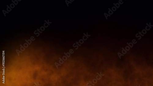 4K Orange Smoke Fog Overlay Loop with Alpha Channel for VFX Compositing and Transparent Background Effects