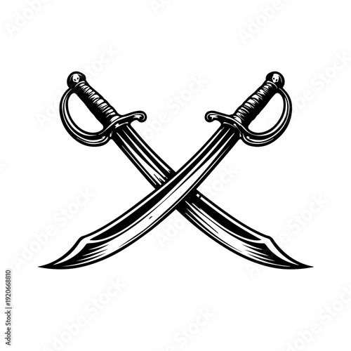 Crossed sabers illustration vector icon
Vector illustration on a white background